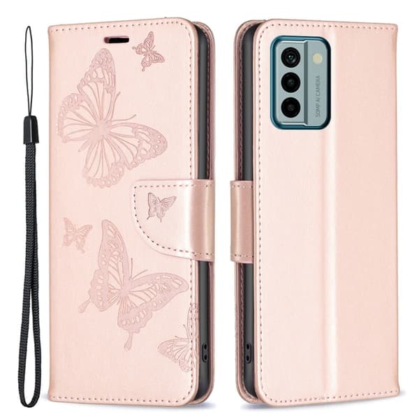 Butterfly Nokia G22 Flippetui - Rose Gull Pink
