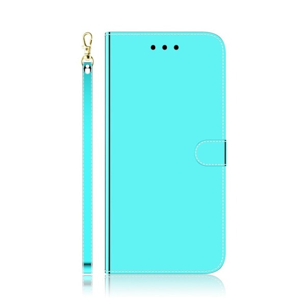 Mirror Samsung Galaxy A21 flip etui - Cyan Green