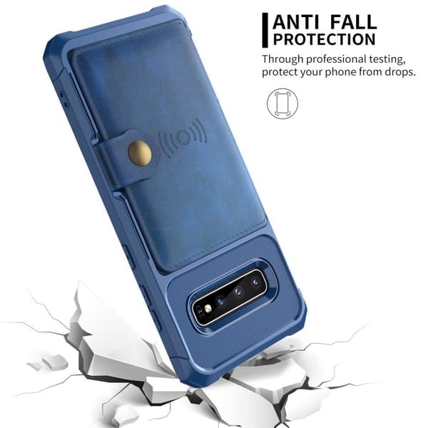 Samsung Galaxy S10 Plus lompakkokotelo - Sininen Blue