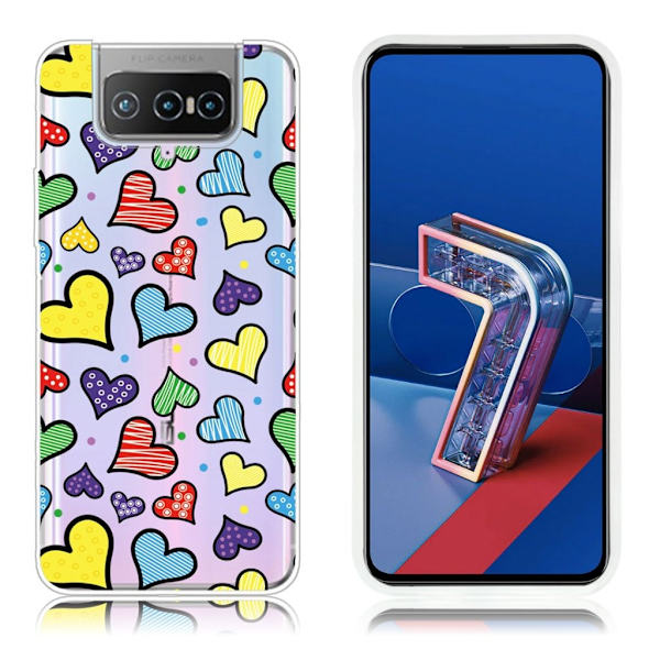 Deco Asus Zenfone 7 Pro skal - Hjärta multifärg