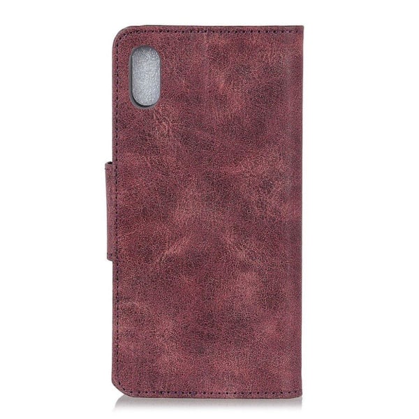 iPhone Xr spaltelæderetui i vintagestil - Vinrød Red