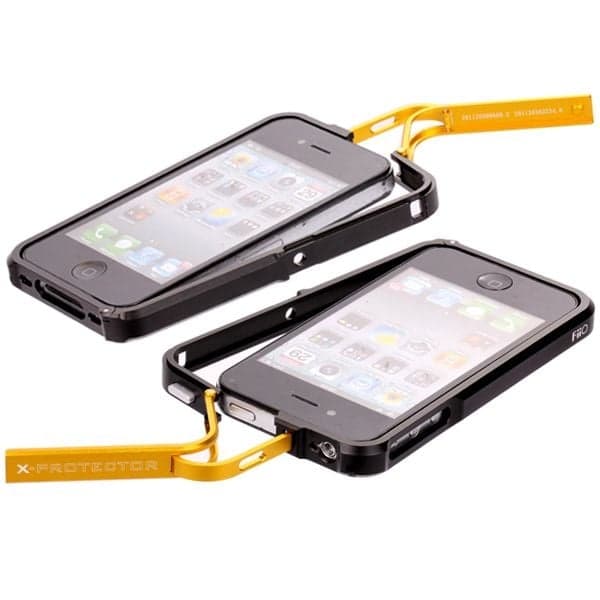 FiiO X-Fighter (Red Half) Alu-støtfanger for iPhone 4/4S - Gul Yellow