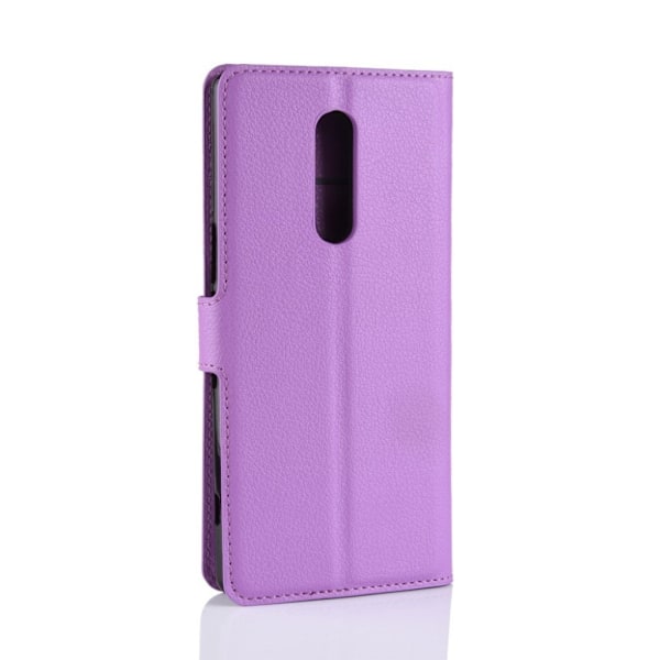 Sony Xperia XZ4 litchi skin læder flip etui - Lilla Purple