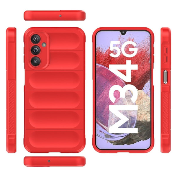 Mjukt greppformat Samsung Galaxy M34 skal - Röd Röd