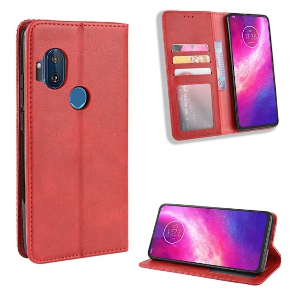 Bofink Vintage Motorola One Hyper nahkakotelo - Punainen Red