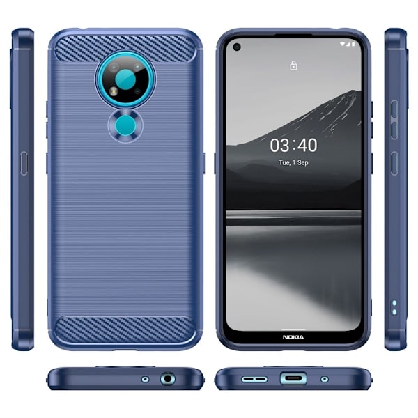 Carbon Flex Nokia 3.4 skal - Blå Blå