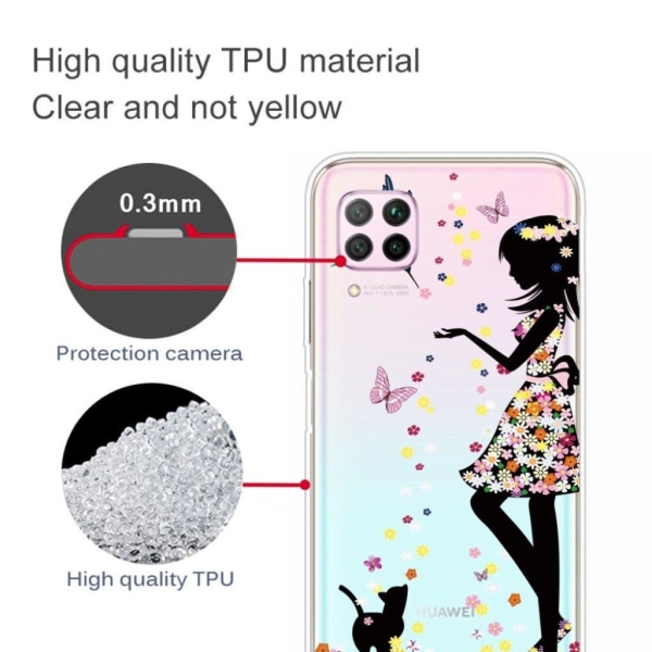 Deco Huawei P40 Lite / Nova 6 SE Cover - Smuk Pige Multicolor