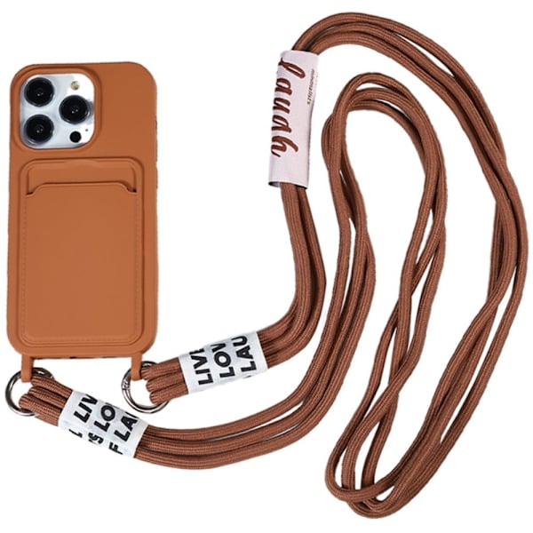 Kortholderveske for iPhone 15 Pro - Brun Brown