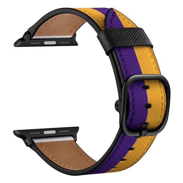 Apple Watch Series 6 / 5 40mm stilfuld læderurrem - Gul + Gul Multicolor