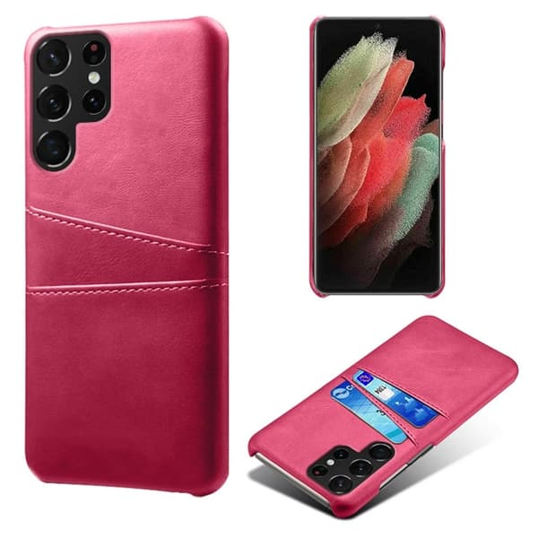 Dual Card Samsung Galaxy S22 Ultra cover - Rose Pink