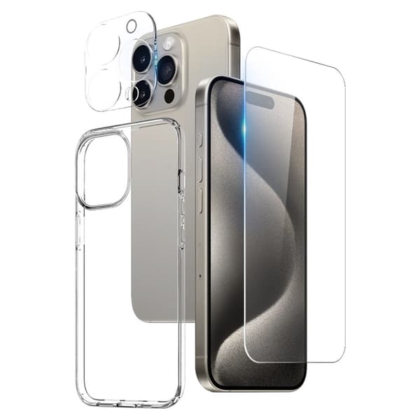 Stöttåligt iPhone 15 Pro skal - Genomskinlig Transparent