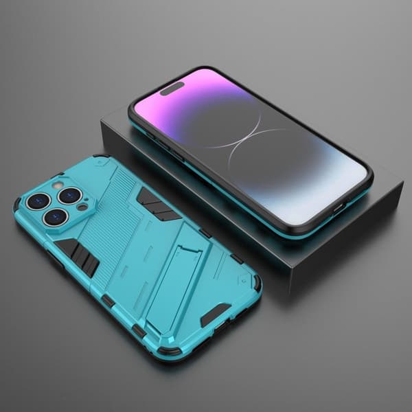 Iskunkestävä hybridisuoja modernilla kosketuksella iPhone 16 Pro Max - Sininen Blue