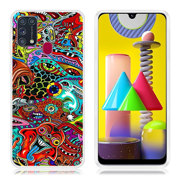 Deco Samsung Galaxy M31 kuoret - Värikäs kala Multicolor