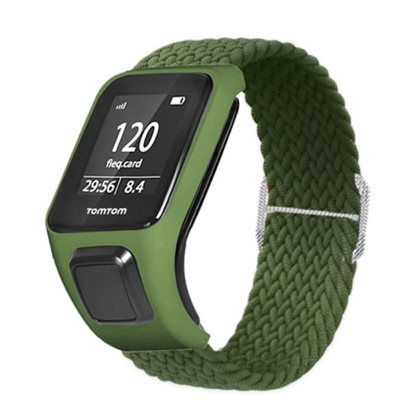 Elastiskt vävt klockarmband för TomTom-klocka - Militärgrön Grön