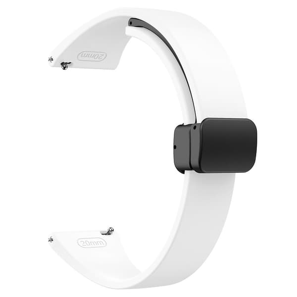 22 mm universal silikone-sportsrem med sort magnetisk spænde - Hvid White