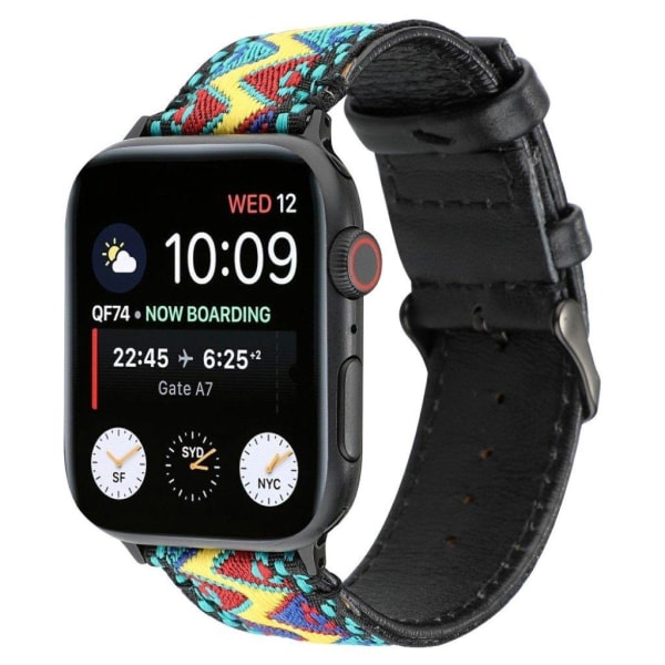 Apple Watch Series 6 / 5 44mm ethnic äkta läder klockarmband - Multi-color multifärg