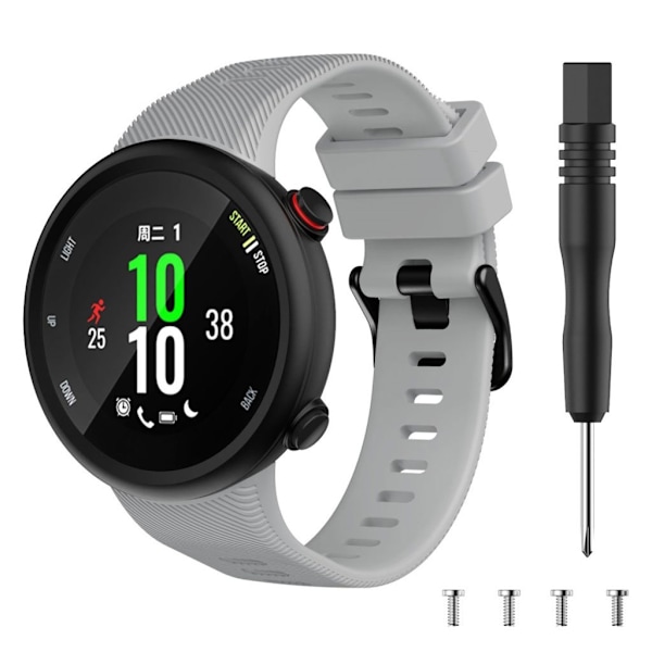 Garmin Forerunner 45 hållbart klockarmband i silikon - Grå Silvergrå