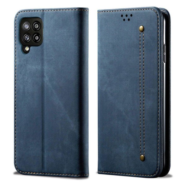 Jeans Samsung Galaxy A42 5G flip etui - blå Blue