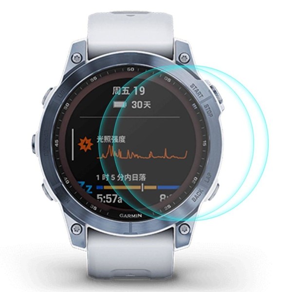 2Pcs ENKAY Garmin Fenix 7X 9H karkaistua lasia näytön suojus Transparent