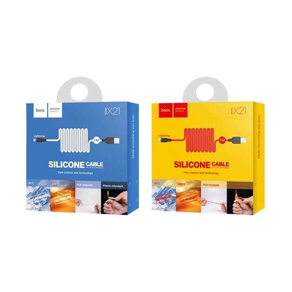 HOCO X21 Silikon lynladingskabel - Svart Og Hvit White