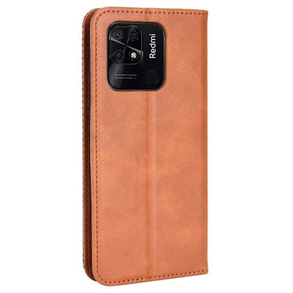 Bofink Vintage Xiaomi Redmi 10C nahkakotelo - Ruskea Brown