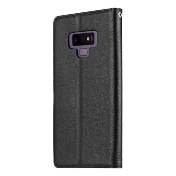 Samsung Galaxy Note9 mobilfodral syntetläder silikonmaterial stående plånbok - Svart Svart