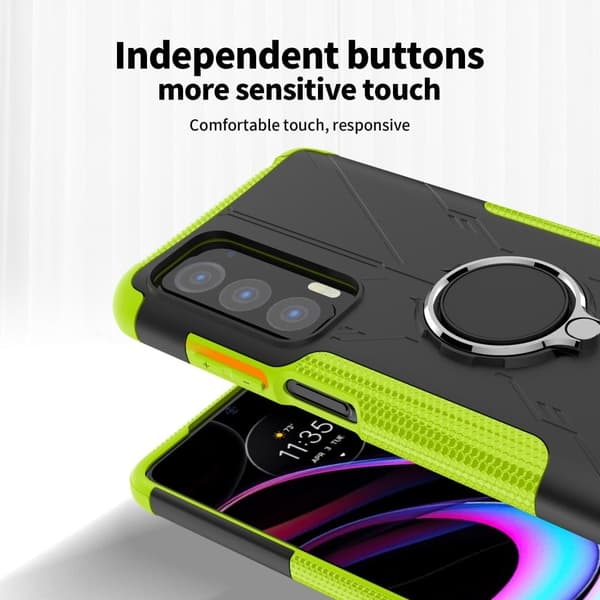 Kickstand-cover med magnetisk plade til Motorola Edge (2021) - Sort Black