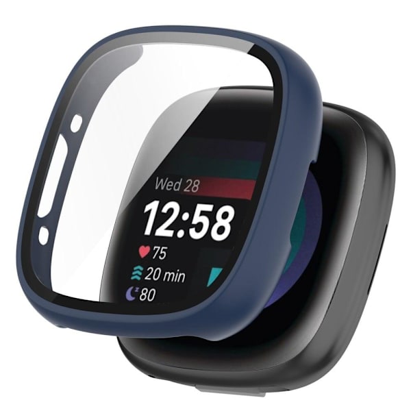 Fitbit Sense 2 / Versa 4 suojus karkaistulla lasilla - Keskiyön Sininen Blue
