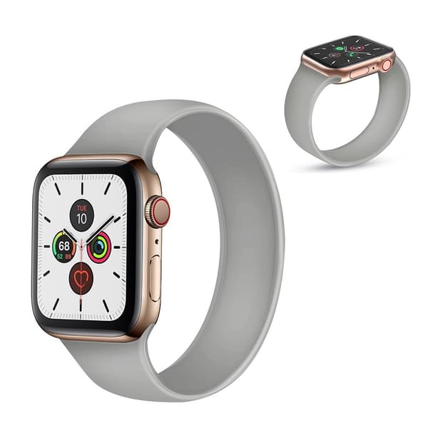 Elegant silikoneurrem til Apple Watch Series 5 / 4 44mm - Grå Størrelse: M Silver grey