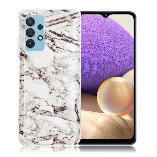 Marble Samsung Galaxy A32 5G Etui - Grå Marmor Silver grey
