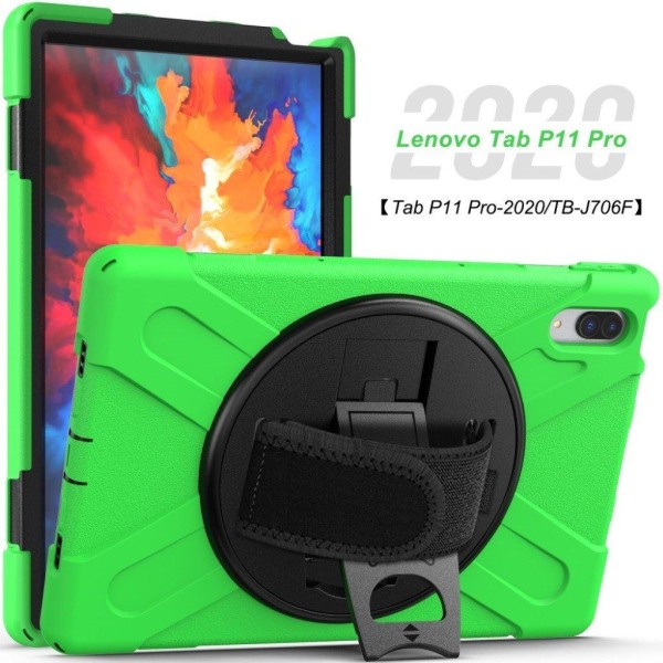 Lenovo Tab P11 Pro 360 rotatable kickstand + silicone case - Gre Green