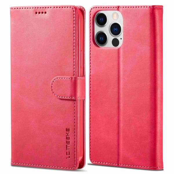 LC.IMEEKE iPhone 14 Pro Flippetui - Rød Red