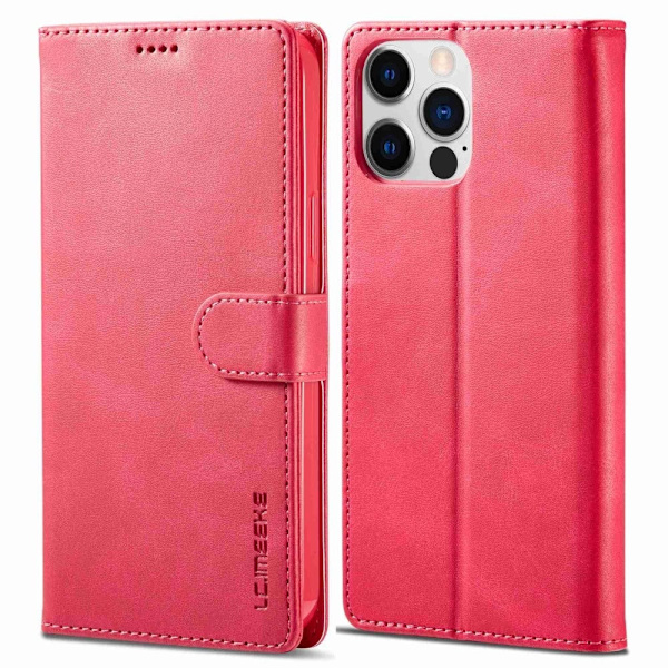 LC.Imeeke läder iPhone 14 Pro fodral - Röd Röd