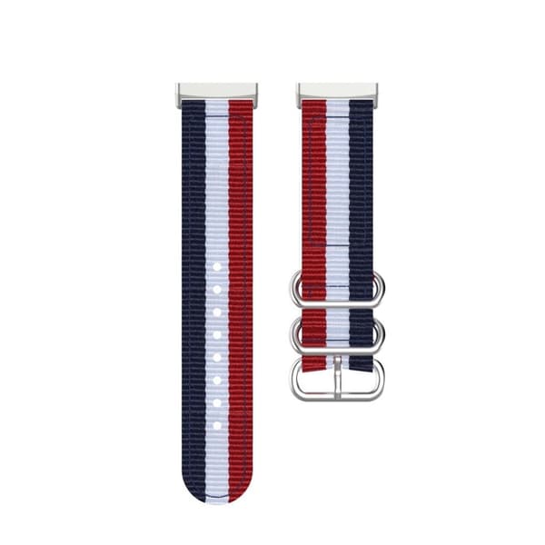 Fitbit Sense / Versa 3 nylon rem - blå / hvid / rød Multicolor