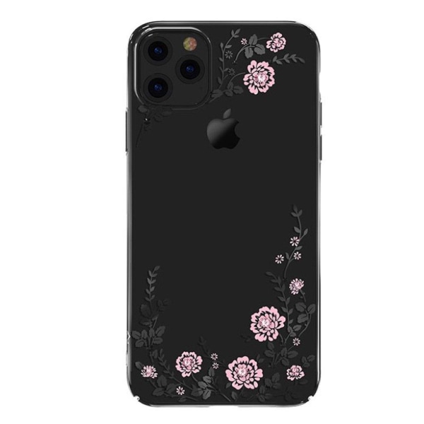 Kavaro iPhone 11 Pro Max Flora Crystal Case - Musta Black