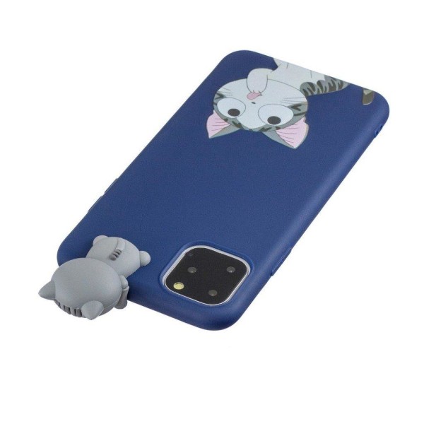 Cute 3D iPhone 11 Pro cover - Mørkeblå Sød Kat Blue