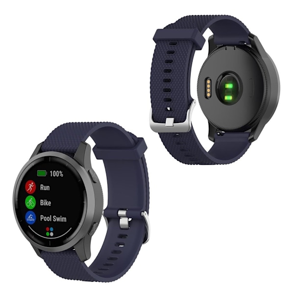 Garmin Vivoactive 4 texturerat klockarmband i silikon - Mörkblå Blå