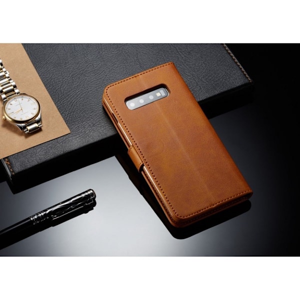 LC.Imeeke läder Samsung Galaxy S10 Plus fodral - Brun Brun