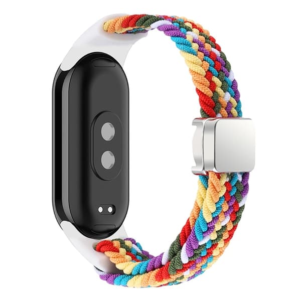 Magnetiskt flätat nylonband Xiaomi Smart Band 8 ersättningsarmband för klocka - Regnbåge multifärg