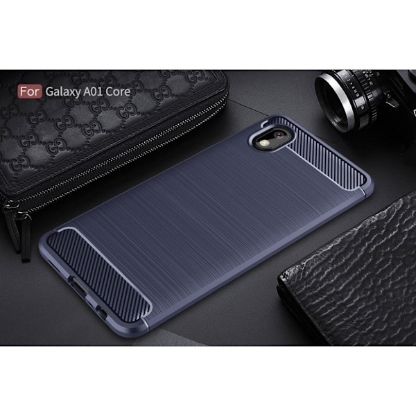Carbon Flex Etui Samsung Galaxy A01 Core - Blå Blue