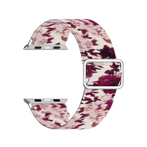 Apple Watch Series 6 / 5 44 mm elastisk nylonmønsterarmbånd - Pion Red