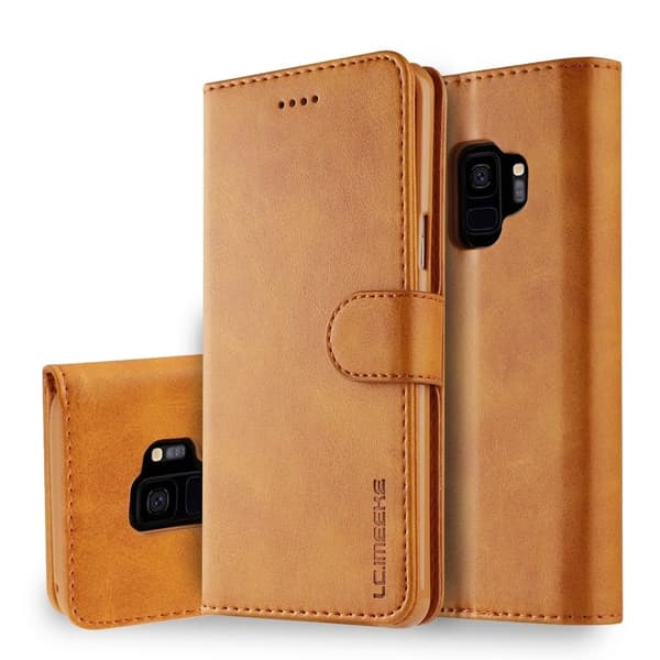 LC.IMEEKE Samsung Galaxy S9 flip case - Ruskea Brown