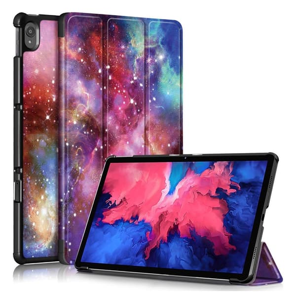 Lenovo Tab P11 Trippelt Mønstret Lær Flippetui - Cosmic Space Multicolor