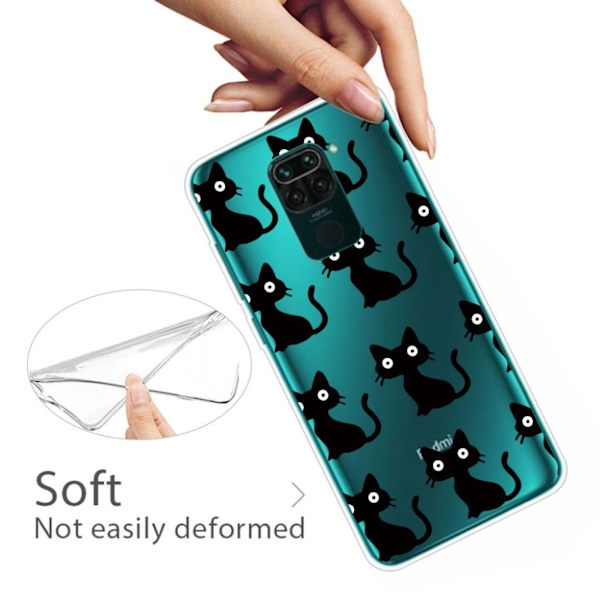 Deco Xiaomi Redmi Note 9 skal - Katter Svart