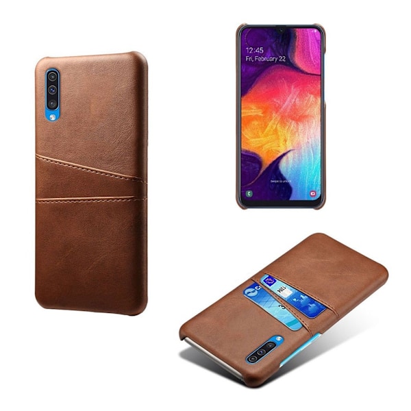 Samsung Galaxy A50 nahkapäällysteinen kotelo - Ruskea Brown
