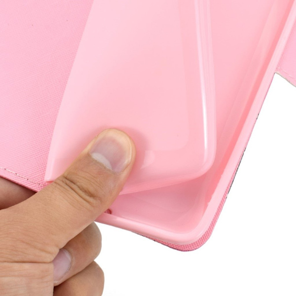 Samsung Galaxy Tab S5e mönstrat läderfodral - Blomma Rosa
