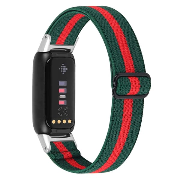 Fitbit Luxe väriliitos elastinen kellonhihna - Armeijan Vihreä / Punainen Green