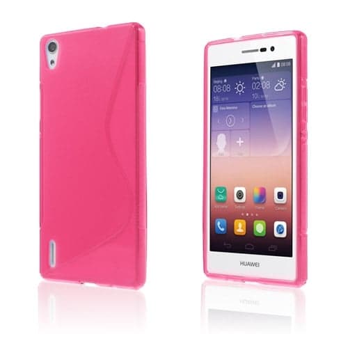 S-Linje (Rosa) Huawei Ascend P7 Deksel Pink