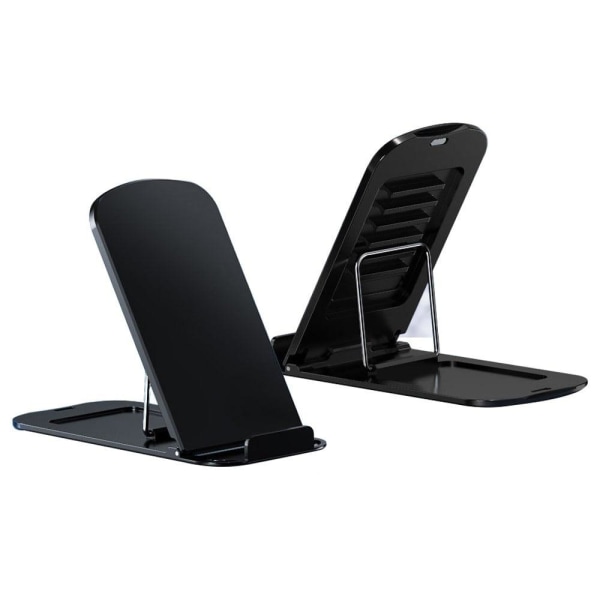 Universal foldbar telefonholder i aluminiumslegering - Sort Black