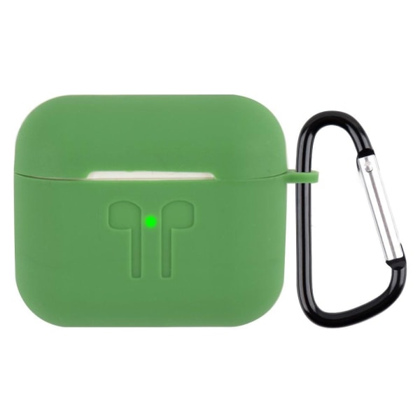 AirPods 3 design engraved silicone case with carabiner - Green Grön